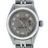 Image 1 : Rolex Ladies Stainless Steel Slate Grey Diamond 26MM Datejust Wristwatch