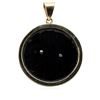 Image 2 : 0.02 ctw Diamond and Black Onyx "Moe" Pendant - 14KT Yellow Gold