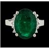 Image 2 : 7.35 ctw Emerald and Diamond Ring - 14KT White Gold
