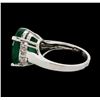 Image 3 : 7.35 ctw Emerald and Diamond Ring - 14KT White Gold