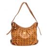 Image 1 : MCM Cognac Visetos Coated Canvas Leather Medium Hobo Bag