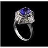Image 4 : 2.73 ctw Tanzanite and Diamond Ring - 18KT White Gold