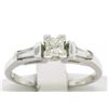 Image 2 : 14k White Gold 0.66 ctw Princess Diamond Engagement Ring Tapered Baguette Accent