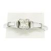 Image 3 : 14k White Gold 0.66 ctw Princess Diamond Engagement Ring Tapered Baguette Accent