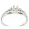 Image 6 : 14k White Gold 0.66 ctw Princess Diamond Engagement Ring Tapered Baguette Accent