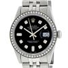 Image 2 : Rolex Mens Stainless Steel Black Diamond 36MM Datejust Wristwatch