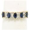 Image 2 : 14kt Yellow Gold 0.98 ctw Sapphire and Diamond Band Ring