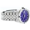 Image 4 : Rolex Mens Stainless Steel Purple Roman Diamond & Sapphire Datejust Wristwatch