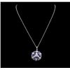 Image 1 : 2.88 ctw Tanzanite, Sapphire and Diamond Necklace - 14KT White Gold