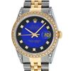 Image 1 : Rolex Mens 2 Tone 14K Blue Vignete Diamond Lugs Datejust Wristwatch