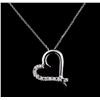 Image 1 : 0.45 ctw Diamond Pendant With Chain - 14KT White Gold