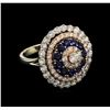 Image 1 : 1.35 ctw Sapphire and Diamond Ring - 14KT Two-Tone Gold
