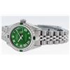Image 4 : Rolex Ladies Stainless Steel Green Diamond & Emerald Datejust Wristwatch