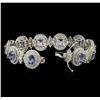 Image 3 : 14KT White Gold 11.11 ctw Tanzanite and Diamond Bracelet