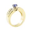 Image 4 : 1.16 ctw Blue Sapphire And Diamond Ring - 14KT Yellow Gold