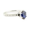 Image 1 : 1.73 ctw Blue Sapphire and Diamond Ring - 14KT White Gold