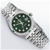 Image 3 : Rolex Mens Stainless Steel Green Diamond & Emerald 36MM Datejust Wristwatch With
