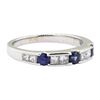 Image 1 : 0.90 ctw Diamond and Sapphire Ring - 14KT White Gold