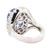 Image 3 : 7.72 ctw Tanzanite And Diamond Ring - 14KT White Gold