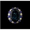 Image 2 : 14KT White Gold 20.82 ctw Topaz, Sapphire and Diamond Ring