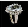 Image 4 : 3.60 ctw Aquamarine and Diamond Ring - 14KT White Gold