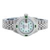 Image 3 : Rolex Ladies Stainless Steel MOP Emerald & Diamond Datejust Wristwatch