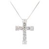 Image 2 : 1.84 ctw Diamond Pendant And Chain - 14KT White Gold