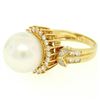 Image 1 : 18K Yellow Gold  13.3mm South Sea Pearl Ring w/ Marquise & Round Diamonds