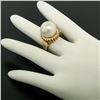 Image 4 : 18K Yellow Gold  13.3mm South Sea Pearl Ring w/ Marquise & Round Diamonds