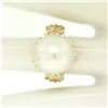 Image 5 : 18K Yellow Gold  13.3mm South Sea Pearl Ring w/ Marquise & Round Diamonds
