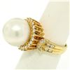 Image 6 : 18K Yellow Gold  13.3mm South Sea Pearl Ring w/ Marquise & Round Diamonds