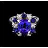 Image 2 : 3.65 ctw Tanzanite, Sapphire and Diamond Ring - 14KT White Gold