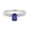 Image 2 : 1.60 ctw Sapphire and Diamond Ring - 18KT White Gold