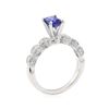 Image 4 : 1.60 ctw Sapphire and Diamond Ring - 18KT White Gold