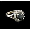 Image 1 : 4.42 ctw Black Diamond Ring - 14KT White Gold