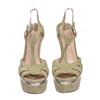Image 2 : Miu Miu Pistacchio Suede Camoscio Lame Wedges Heels Shoes 39