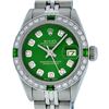 Image 1 : Rolex Ladies Stainless Steel Green Diamond & Emerald 26MM Datejust Wristwatch