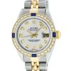 Image 2 : Rolex Ladies 2 Tone Silver Diamond & Sapphire Datejust Wristwatch