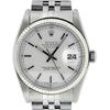Image 1 : Rolex Mens Stainless Steel 36MM Silver Index Fluted Bezel Datejust Wristwatch