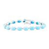 Image 1 : 20.36 ctw Turquoise And Diamond Bracelet - 14KT White Gold