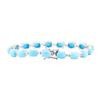 Image 2 : 20.36 ctw Turquoise And Diamond Bracelet - 14KT White Gold