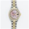 Image 2 : Rolex Ladies 2 Tone 14K Pink MOP Diamond Datejust Wristwatch