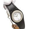 Image 4 : Hermes Stainless Steel Black Leather Harnais Watch