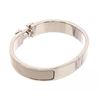 Image 4 : Hermes White Enamel Palladium-Plated Narrow Clic Clac H Bracelet PM