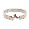 Image 7 : Hermes White Enamel Palladium-Plated Narrow Clic Clac H Bracelet PM