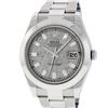Image 2 : Rolex Mens SS 41MM Meteorite Baguette Diamond Datejust 2 Oyster Band Wristwatch