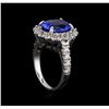 Image 4 : 3.94 ctw Tanzanite and Diamond Ring - 14KT White Gold