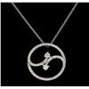 Image 2 : 0.88 ctw Diamond Pendant With Chain - 14KT White Gold