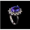 Image 4 : 5.6 ctw Tanzanite and Diamond Ring - 14KT White Gold