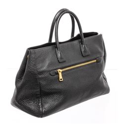 Prada Black Leather Large Tote Bag